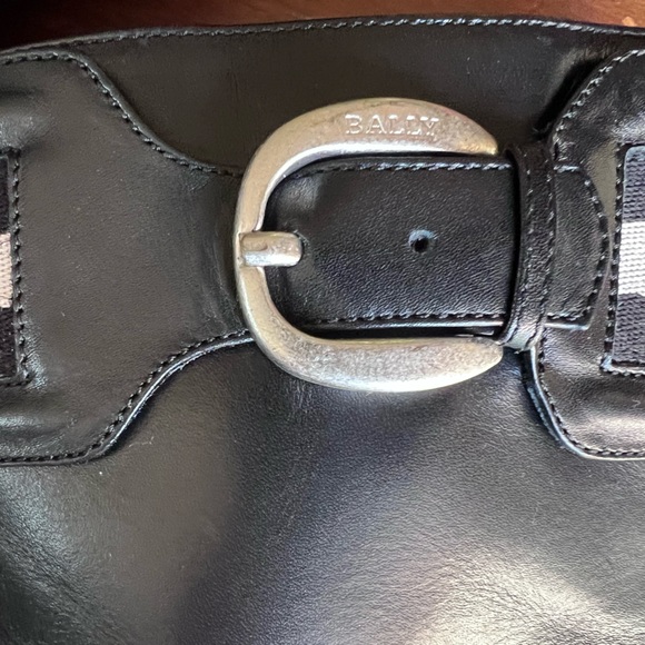 BALLY Black Leather Mid-Calf Boots Size 8.5 - Picture 3 of 16